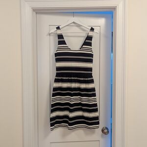 Striped Navy and White Dress